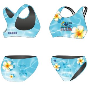 HWPSC-Női vastag pántos bikini-Malta Flowers