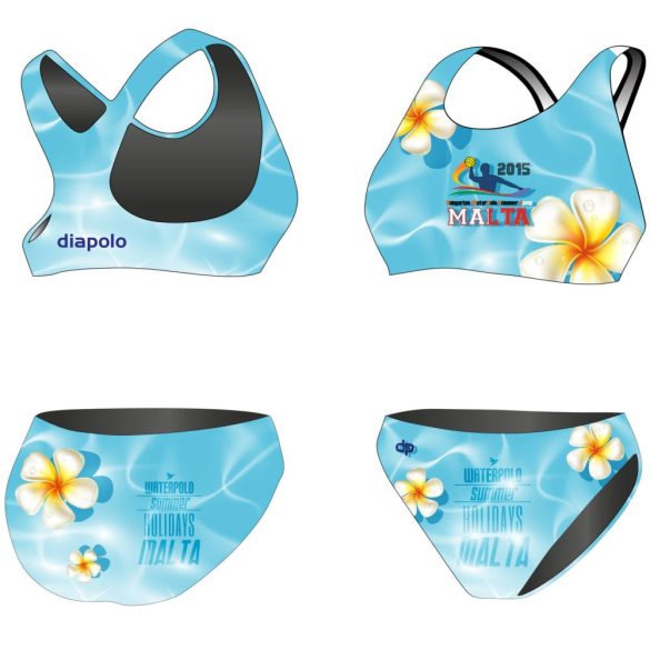 HWPSC-Női vastag pántos bikini-Malta Flowers