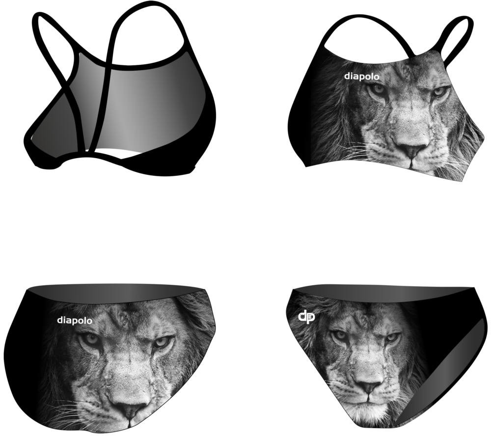 Női vékony pántos bikini-Gray Lion - Diapolo