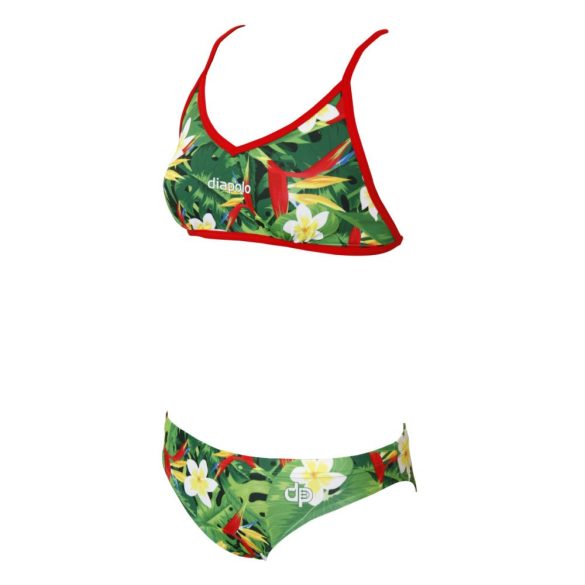 Női vékony pántos bikini-Tropical-1 